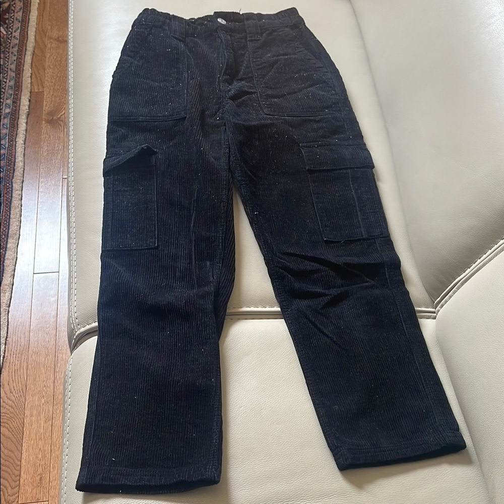 PacSun Black Corduroy Cargo Pants Straight Leg